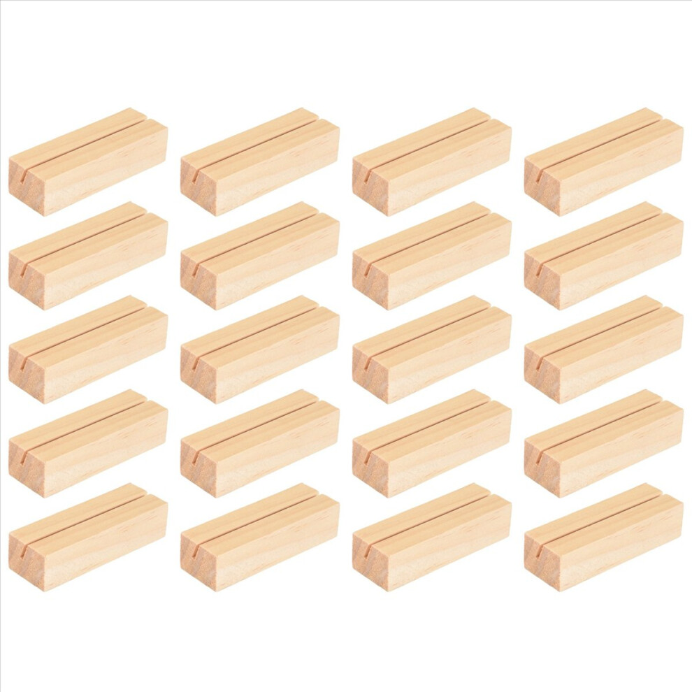 20 Pieces Wood Place Card Holders, Wooden Table Number Holder Memo Stand Clamps Stand Card Desktop Message Crafts For Wedding Decoration 4852779928933