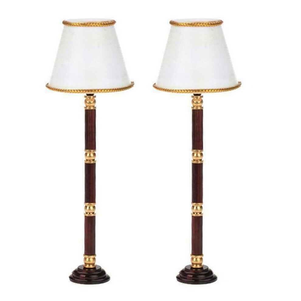 2X 1/12 Dollhouse Miniature Led Floor Lamp Battery Powered Switch Wireless Operated Light 4851249079137