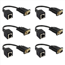 Adattatore VGA a RJ45 6X, connettore per cavo di rete, estensore per monitor