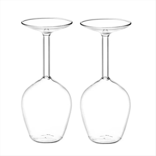 14 ουγγιές αναποδογυρισμένο ποτήρι κοκτέιλ Martini Wine Unique Fun Inverted 2 τεμάχια 1