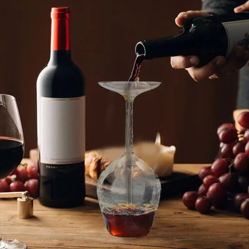 14 ουγγιές αναποδογυρισμένο ποτήρι κοκτέιλ Martini Wine Unique Fun Inverted 2 τεμάχια 2