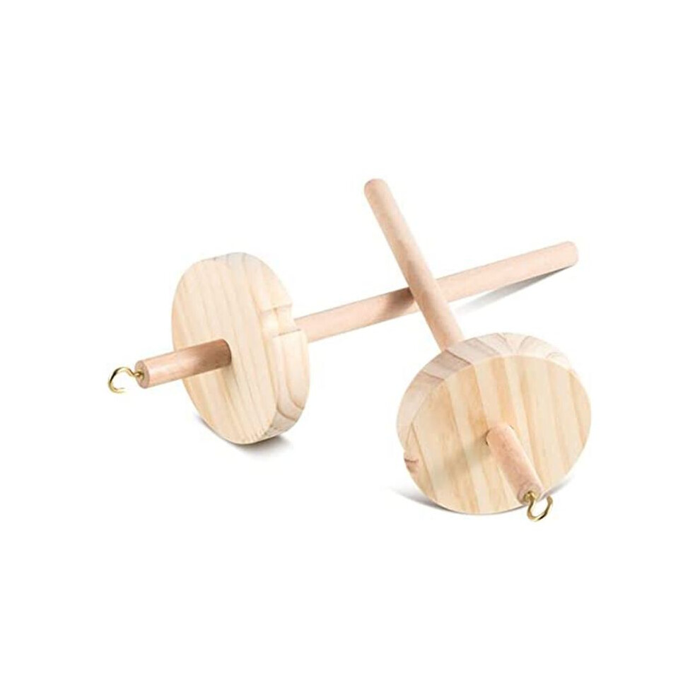 2Pc Diy Drop Spindle Top Whorl Yarn Spinner Hand Wooden Spinning Wheel For Making Beginners Sewing 4851249088894