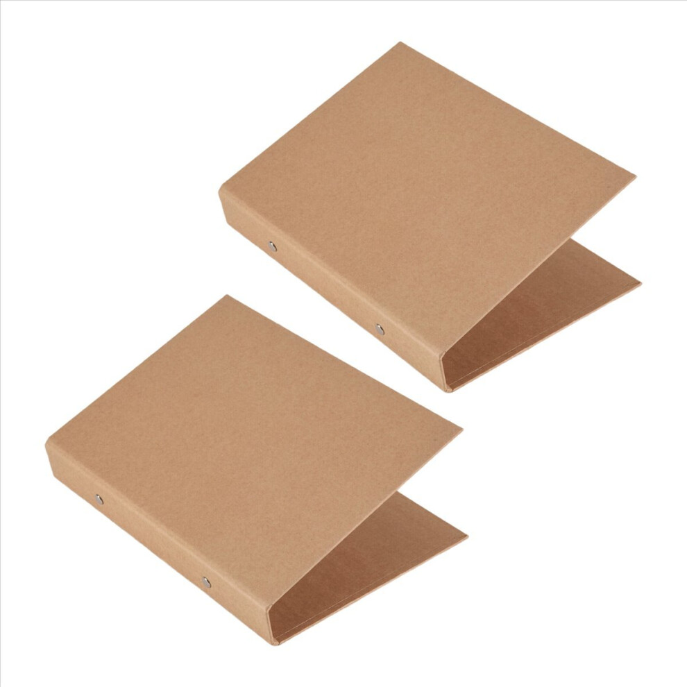 2Pcs A5 Refillable Ring Binder,A5 Kraft Paper Binder Tray With 2 Rings To Add Loose Sheets,A5 Folders 4851249087842