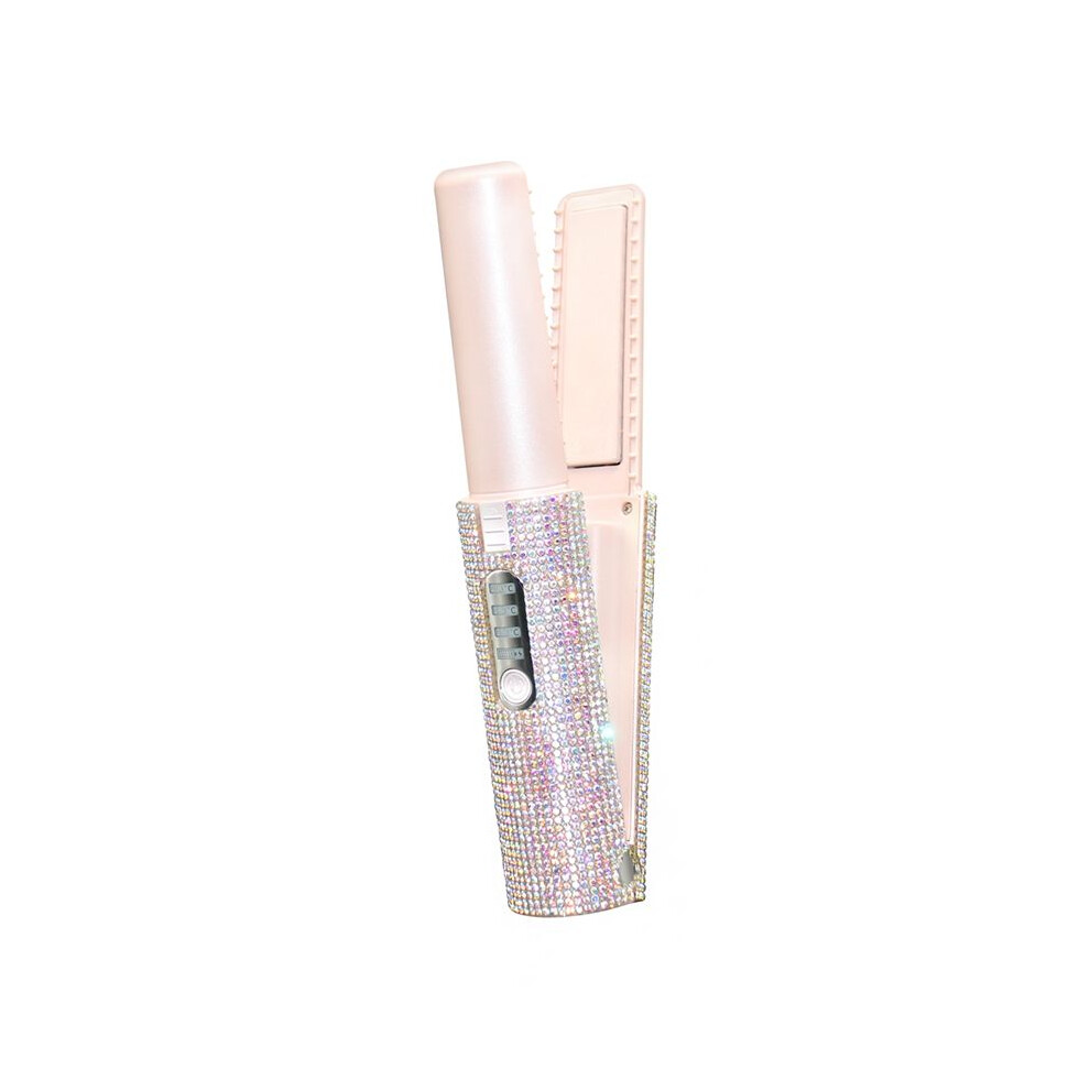 2-In-1 Electric USB Hair Straightening Brush Straightener Flat Iron Multifunctional Comb Styler
