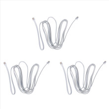 3X 6P6C RJ11 Telefoon Uitbreiding Fax Modem Kabellijn 9,8ft Lengte Wit