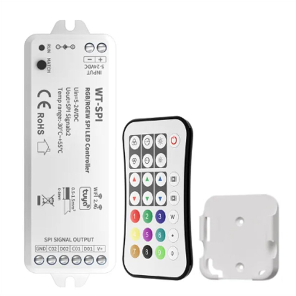 Tuya SPI RGB/RGBW Pixels LED Controller WIFI 2.4GHz RF Remote for Alexa Google ECHO WS2811 WS2812B WS2815 Strip 1Set