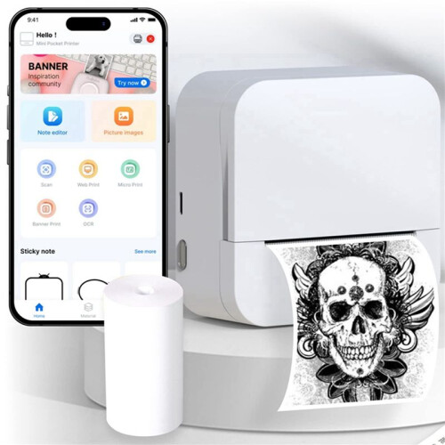 LUCK JINGLE Sticker Printer Machine - Mini Bluetooth Inkless Thermal Photo Compatible with Android IOS 1
