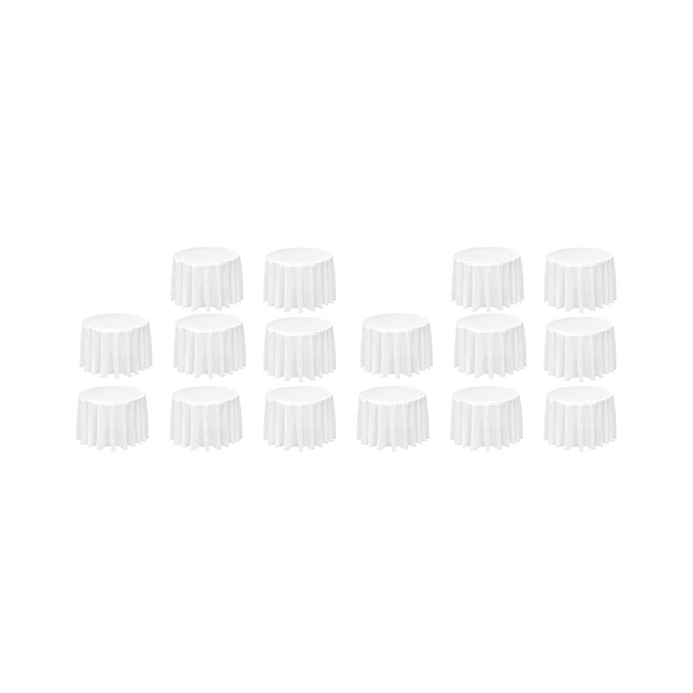 16 Pack Round Tablecloth, 84 Inch Disposable Table Covers Peva Waterproof Plastic Tablecloths (White) White 4851249092563