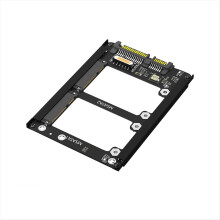 Dubbele MSATA SSD naar 2,5 inch SATA III met framebeugel - MSATA behouden als 7 mm-schijf