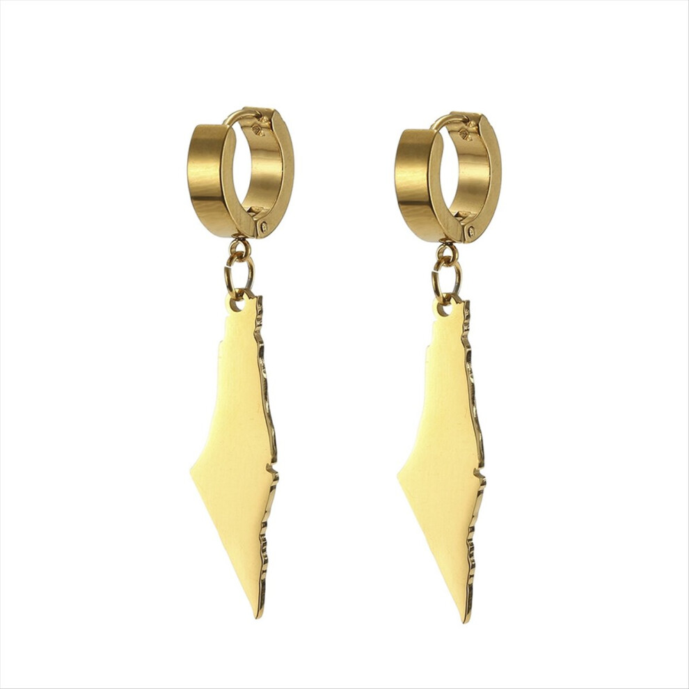 C Palestine Map Dangle Earrings Women Country Geography Pendent Earring Stainless Jewelry Gold 4851249052383