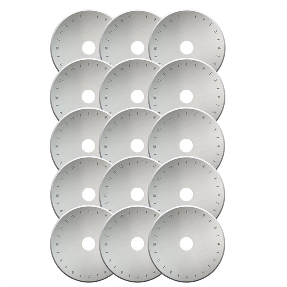 15PCS 45mm Rotary Cutter Blades for Fiskars Olfa, Replacement Blade Fabric, Quilting, Sewing