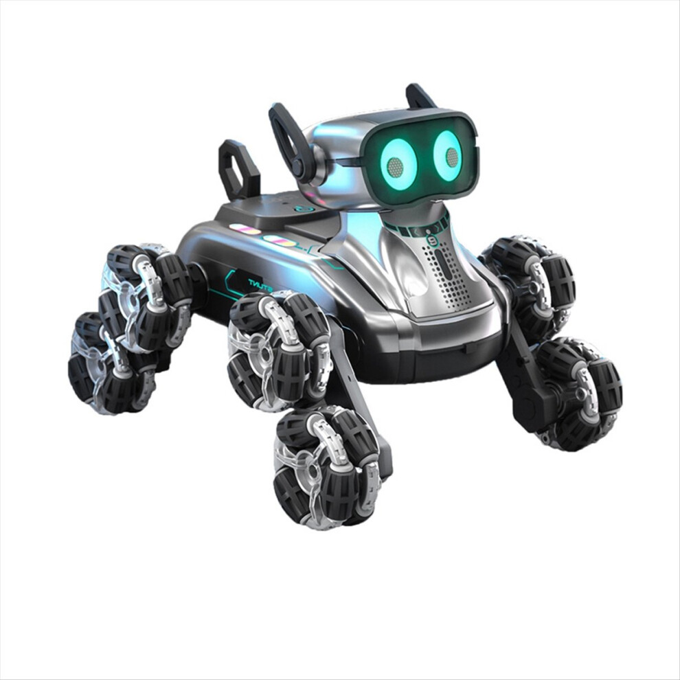 Light Rc Stunt Drift Robot Dog Remote Control Toy With Music 8 Wheels Gesture Sensing For Kids A