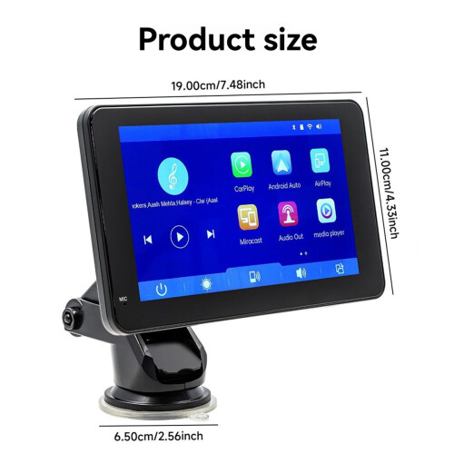 7inch Carplay Portable Screen Car Navigation Central Control Bluetooth Car MP5 Player 1