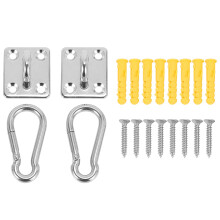 2 Sets Of Suspended Ceiling Wall Mount U-Shaped Hooks Stainless Steel Heavy Duty Multi-Function Hammock Hook Metal Base Plate with