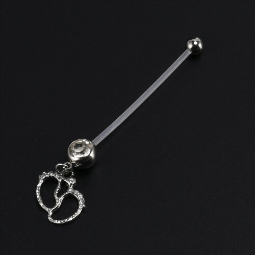 2x Flexibler Schwangerschafts-Bauchnabelpiercing-Ring, weiß 1