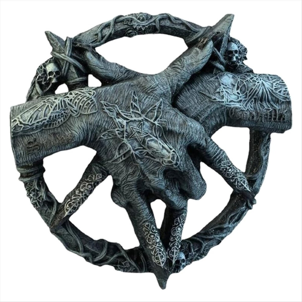Baphomet Pentagram Claw Statue Ornament Hand Free Standing Plaque Devil Sculpture 4851249072015