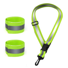 Faixa refletora para caminhada noturna, equipamento de corrida de alta visibilidade com 2 braçadeiras.