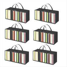 Bolsas para guardar DVD (6 unidades), organizador de CD de PVC transparente con asas y cremallera, soporte para medios
