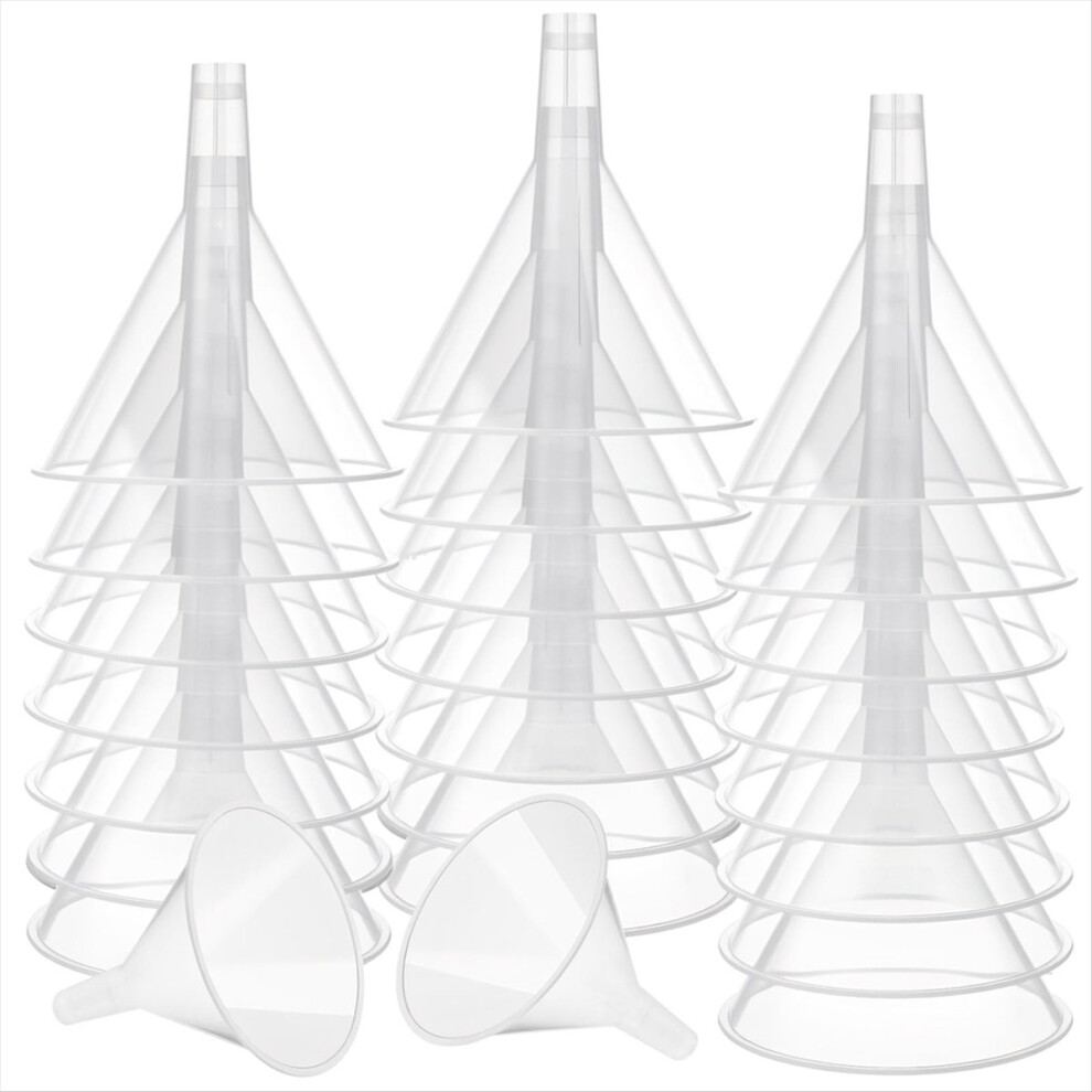 24 Pcs Large Clear Plastic Funnel 4.7 Inch Wide Mouth Funnels With Long Reaching Spout For Filling Water Bottles 4851249080638