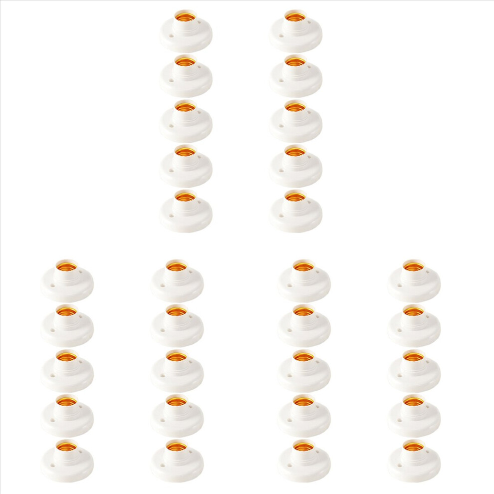 30Pcs E27 Plastic Screw Lamp Holder Round Bulb Socket Adapter 4851249090668