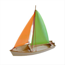 Kit de montagem de modelo de barco à vela autopropulsado de madeira, brinquedo faça você mesmo para crianças, feito à mão.