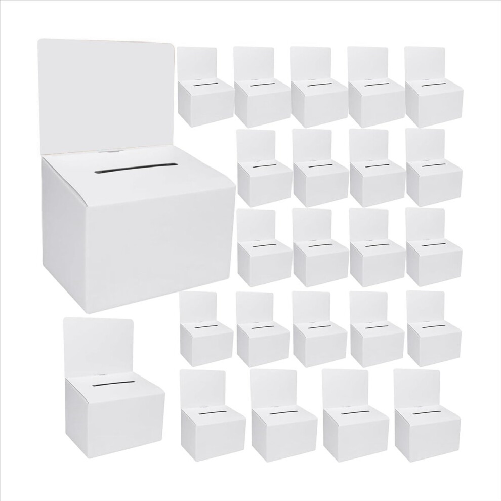 24 Pack Cardboard Ballot Box With Slot, Raffle Boxes 6X6inch, Suggestion Removable Donation 4851249087361