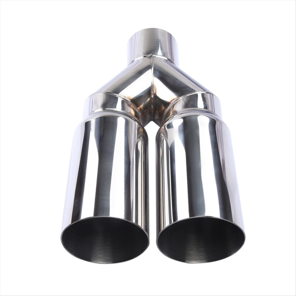 Universal 63Mm Inlet 76Mm Outlet Double Cylinder Stainless Steel Exhaust Tailpipe Muffler For Car System 4851249089570