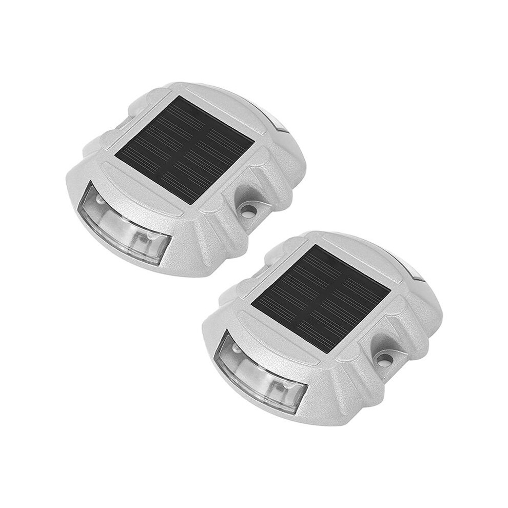 Reusable Solar Road, 2Pcs 6 Led Stud Lights Ground Garden Lawn Path Deck Dock Warning Lights(2Pcs) White 4851249092068