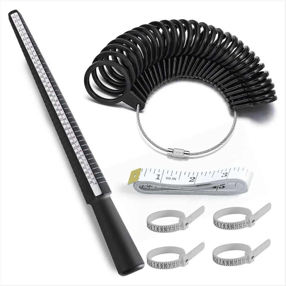 7-Piece Ring Sizer Measuring Tool For Both Men And Women Includes Finger Measurer, Sizers, Making Kit 4851249051317
