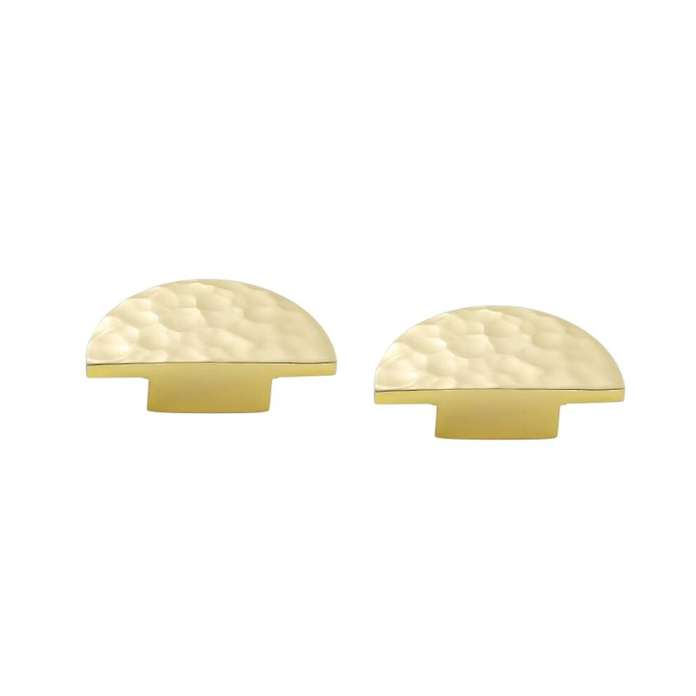 2Pack Solid Brass Cabinet Knobs, Semicircle Drawer Hammered Dresser Pulls Handles Furniture Hardware 4851249090347