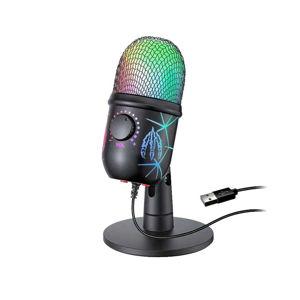 Usb Condenser Microphone Rgb Wire Game Live Recording Studio Streaming Laptop Esports 4851249097377