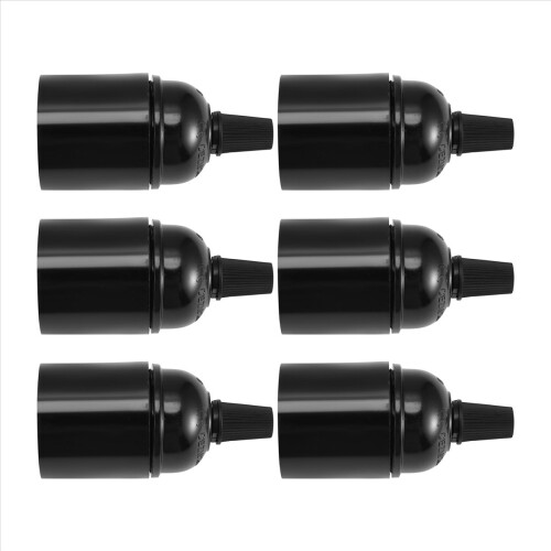 6-Pack Bakelite Lamp Holder E26/ E27 Light Socket Vintage Bulb ES Screw Lampholder for Ceiling/Pendent/Floor 1