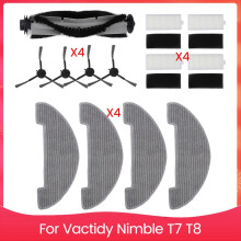 Ersatzteile für Vactidy Nimble T7 T8, Zubehörset für Saugroboter: Hauptbürste, Seitenbürste, HEPA-Filter, Wischbeutel
