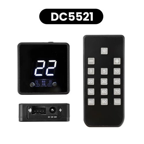 4-Wire Fan PWM Speed Controller Digital Display Remote Control DC 24V 12V 5V Controller PD QC Fast Charging 2