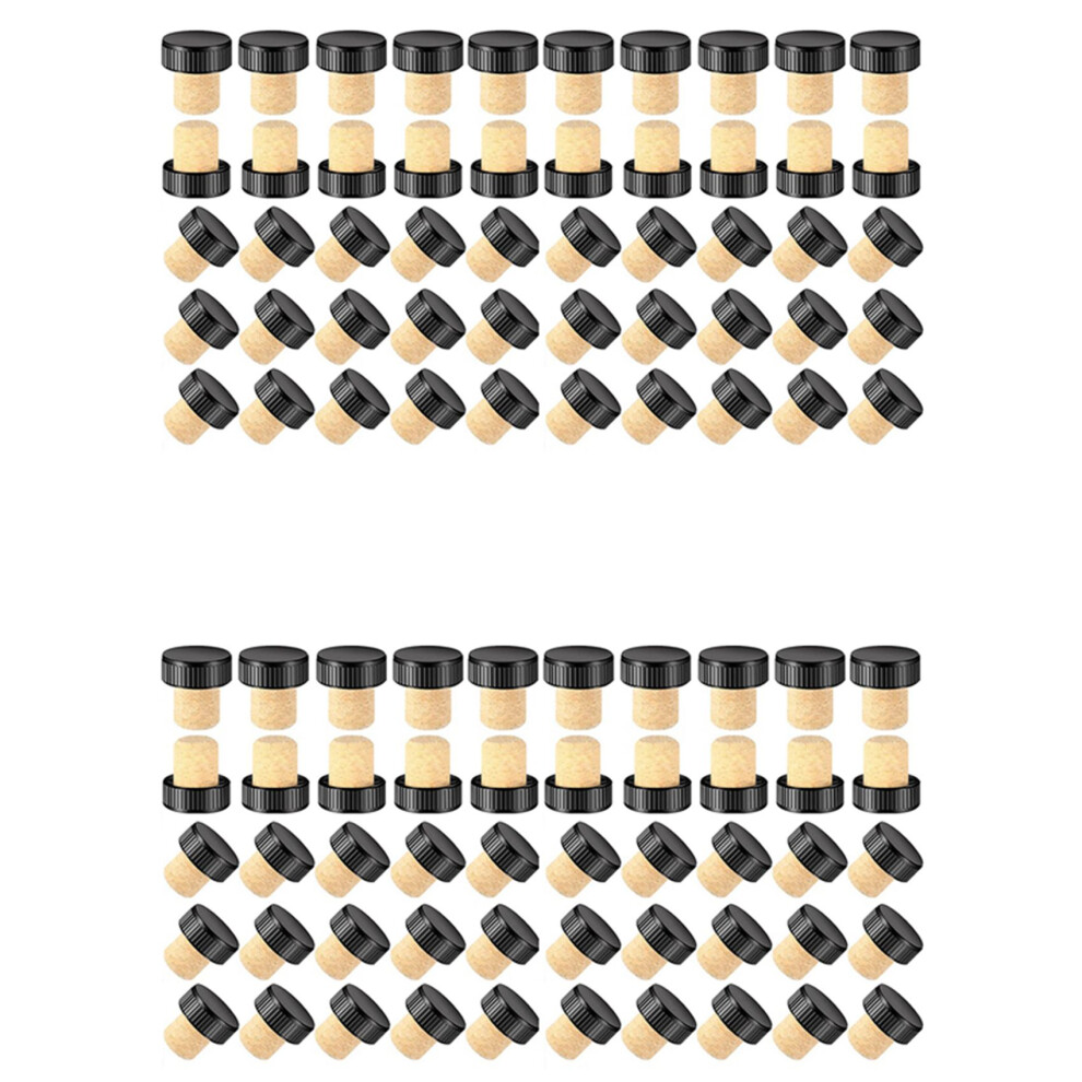 100X Cork Plugs Stoppers Tasting Corks T-Shape Wine With Plastic Top Wooden Bottle Stopper 4851249080584