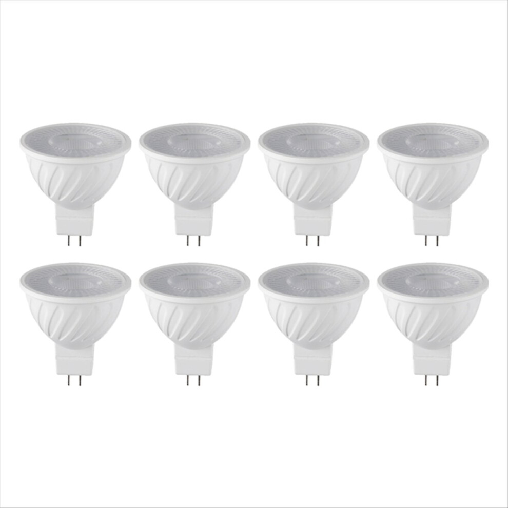 8Pcs 7W Mr16 Dob Led Bulb Gu5.3 Base 6000K 580Lm For Ceiling Track Home Use Dob White/Light 4851249090774