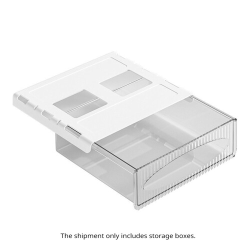 Storage Table Shelf Storage Box Pull Out Storage Box Hanging Under Desk Drawer Large Capacity Undertable Drawer White 1