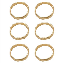 6Pcs Napkin Ring Metal Napkin Ring Set Napkin Buckles Holder Table Decor for Wedding, Party, Ramadan, Banquet Gold