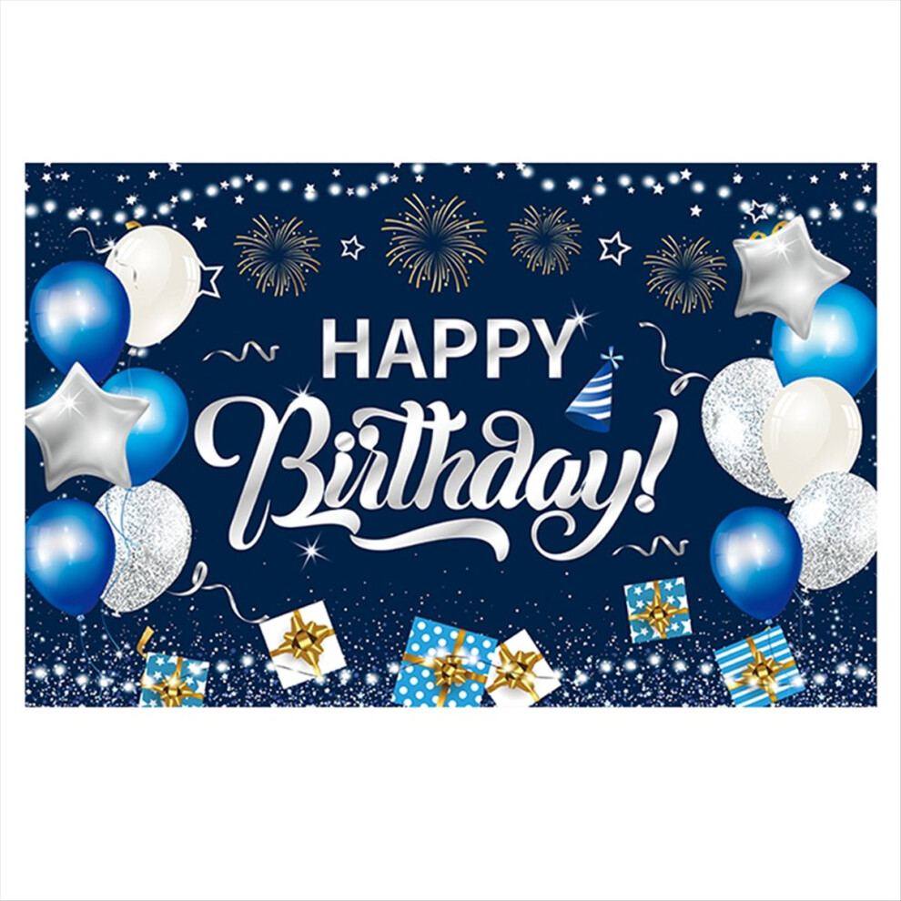 115X180cm Happy Birthday Photography Backdrop Glitter Balloon Birthday Party Photo Background Photography Cloth Blue 4852779916299