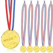 100 pezzi di medaglie per bambini, medaglie per giochi di calcio, forniture per feste, premi dorati in metallo per basket e calcio.