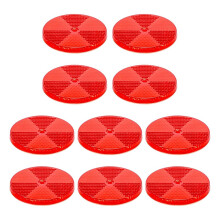 10-delige set ronde reflectoren voor de voorkant van opritten, hekken, poorten, palen en aanhangers, met montagegaten in het midden, rood