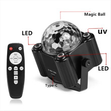 Disco feestverlichting, discobal, LED, UV-licht, geluidsfrequentie, stroboscoop, podiumeffect, bruiloft, kerst, festival, feestverlichting