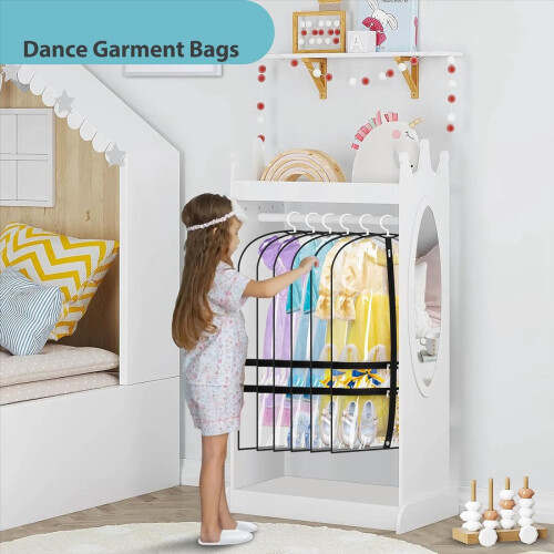 Conjunto com 2 bolsas transparentes para dança, com 4 bolsos, tamanho 40 (polegadas), ideais para viagens e apresentações de dança. 2