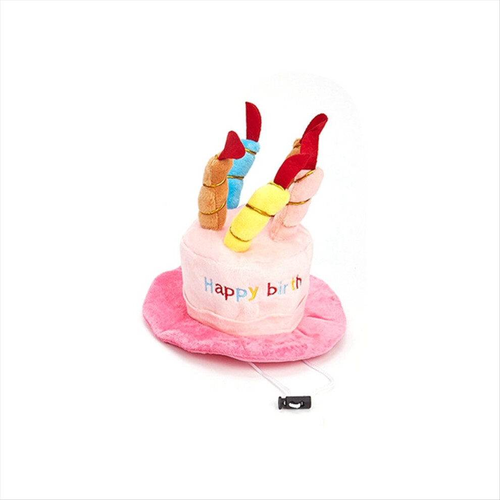 Cute Pets Dog Cats Birthday Caps Adjustable Colorful Candles Dog Hat Puppy Cats Cosplay Costume Headwear Pink 4852779913359