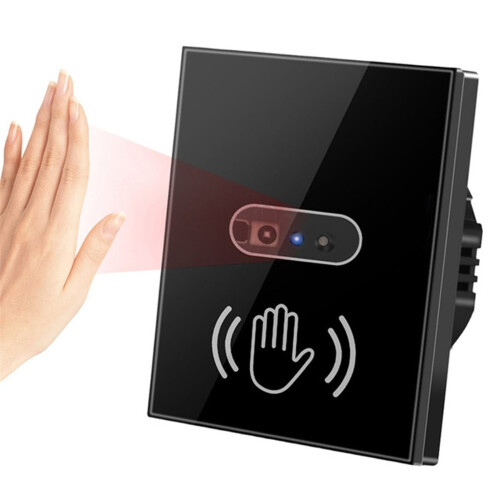 Wall Smart Light Switch Infrare IR Sensor No Need Touch EU Glass Screen Panel Electrical Power Auto on Off Lamp EU Plug 1