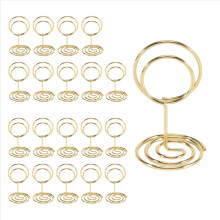 Tafelnummerhouders 20 stuks - 2 inch mini plaatskaarthouders korte tafelnummerhouders voor bruiloften en feesten (goud)