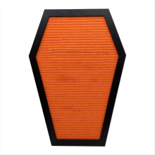 Coffin Letter Board with Ghost and Seasons on Wooden Frame, Halloween Decoration Gothic Decor Spooky Gift Orange