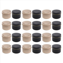 Paquete de 24 latas para velas con tapa, 113 g, frascos de metal para hacer velas, manualidades, regalos y recuerdos de fiesta.
