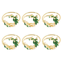 Napkin Ring Flower Napkin Rings Set of 6 Metal Napkin Holder for Wedding Party Dinner Table Decoration