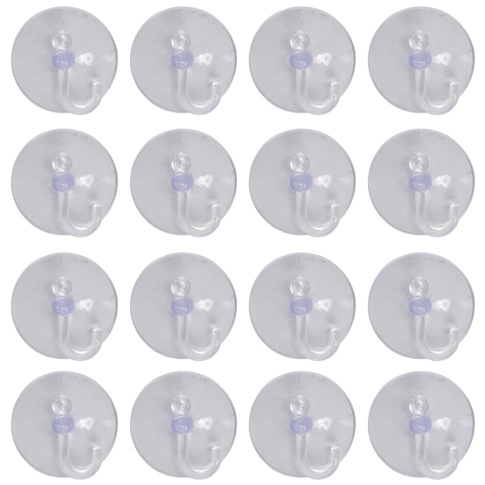 20 X Suction Cups Clear Plastic Cups With Metal Hooks Window Decoration Cabinet Sucker Perfect For Hanging Christmas Decorations 4852779930196